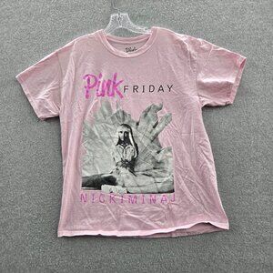 Nicki Minaj‎ Women Top XL Pink Shirt Pink Friday Graphic Short Sleeve Tee